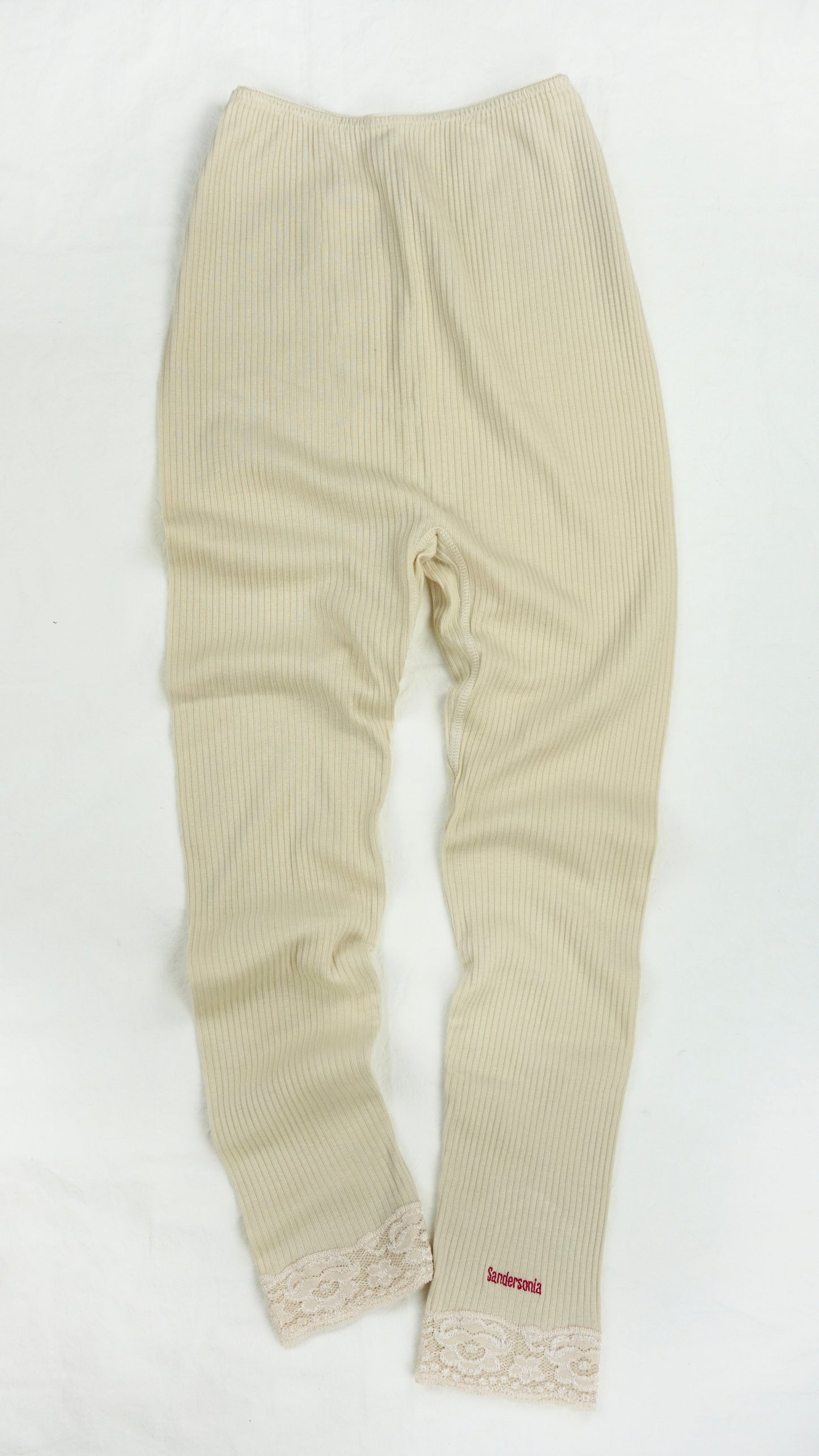 Rib & lace pants