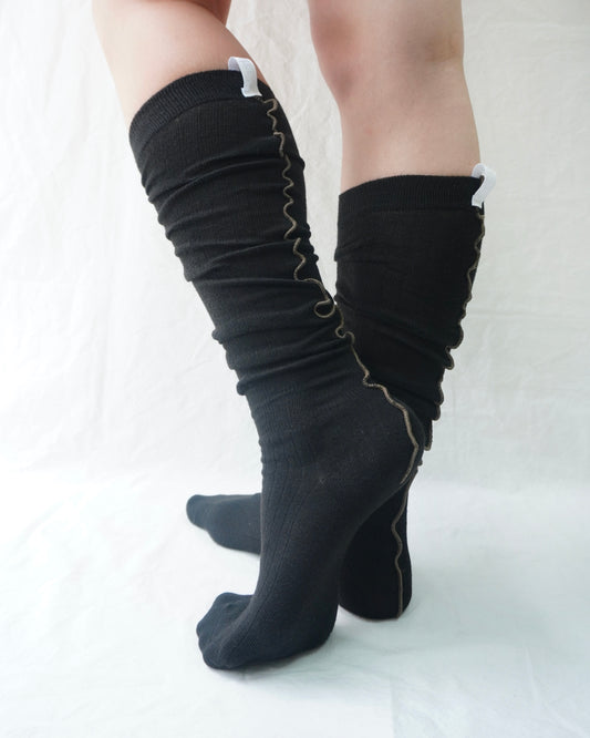Edge-work rib socks