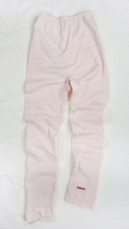 Rib & lace pants